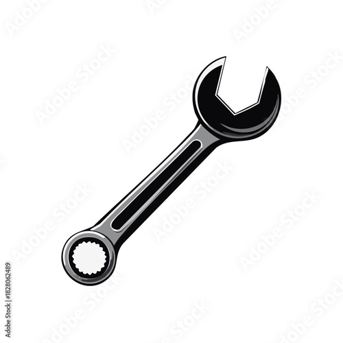 Single combination wrench tool for tightening and loosening nuts and bolts