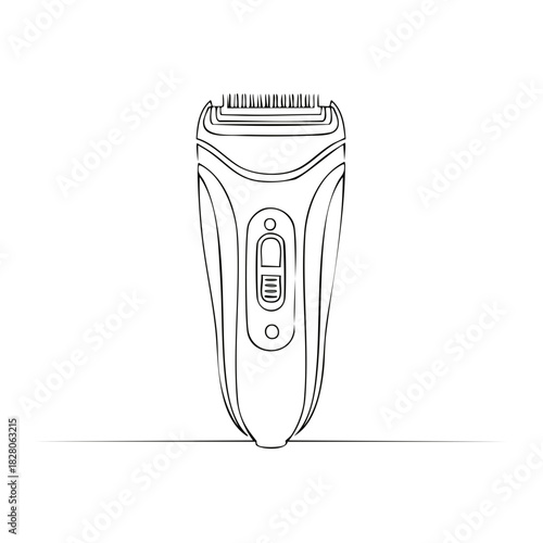 Modern Electric Hair Clipper Design Line Art Illustration