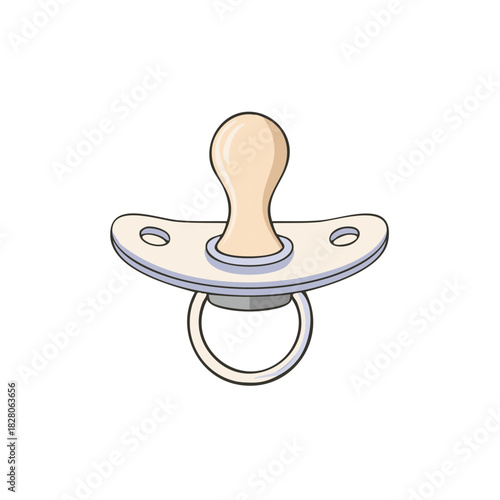 Simple Cartoon Drawing of a Baby's Dummy or Pacifier for Comforting the Child