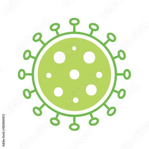Simple green virus icon vector illustration for medical pandemic and health concepts