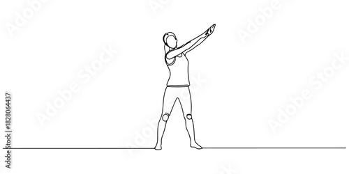 Continuous one line of a person stretching, representing daily physical activity tips, drawn vector illustration.