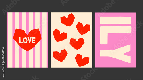 Bold grunge love poster blending torn-paper texture and contemporary graphic style. Cool Valentine wall art vibe.