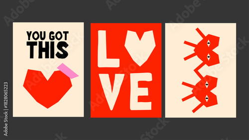 Grunge valentine poster with bold love message and messy textures, mixing modern street-art vibes and soft romance. Perfect edgy wall art.