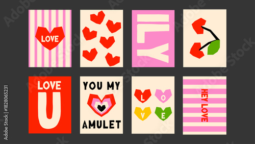 Contemporary grunge love art mixing chaos and sweetness. Distressed textures create a bold Valentine mood.