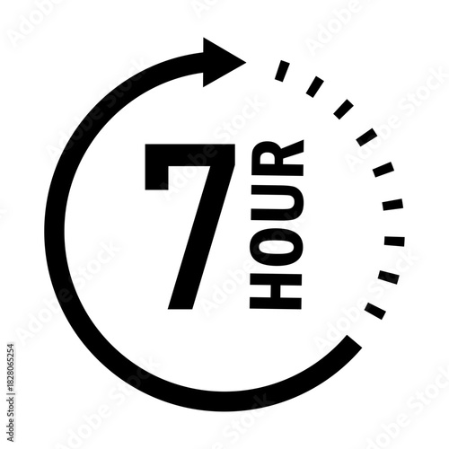 Seven hour period elapsed time cycle icon