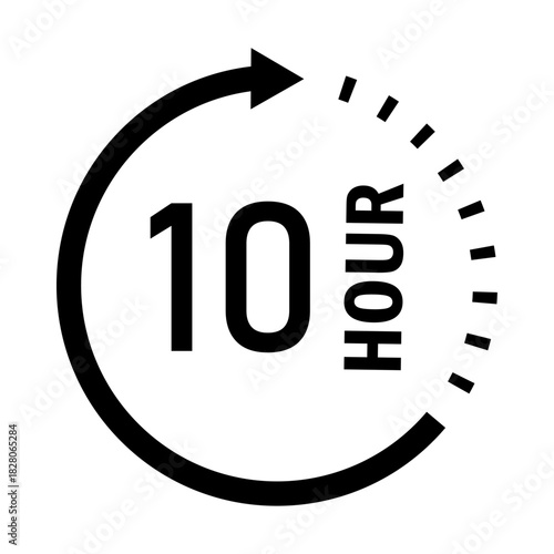 Ten hour time duration period icon design
