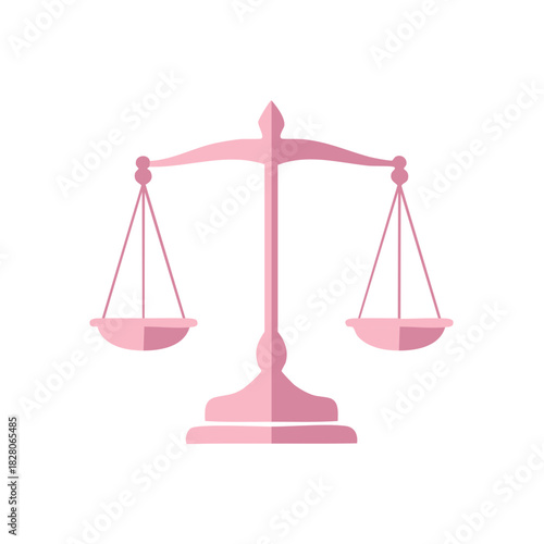Pink Scales of Justice Symbol Representing Balance and Fairness in Legal Matters