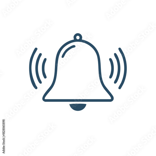 Ringing notification bell icon for app interface, website alert, and digital communication