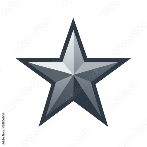 Shiny Silver Star Emblem Symbol Award Achievement Recognition