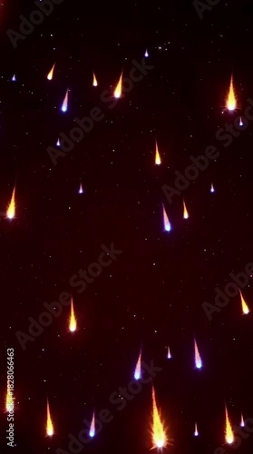 Meteor Shower in Dark Night Sky / Lluvia de meteoritos en el cielo nocturno oscuro
