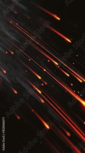 Fire meteor shower in dark sky / lluvia de meteoritos de fuego en cielo oscuro 2