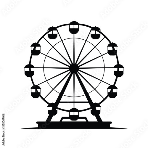 Silhouette of a classic ferris wheel at an amusement park