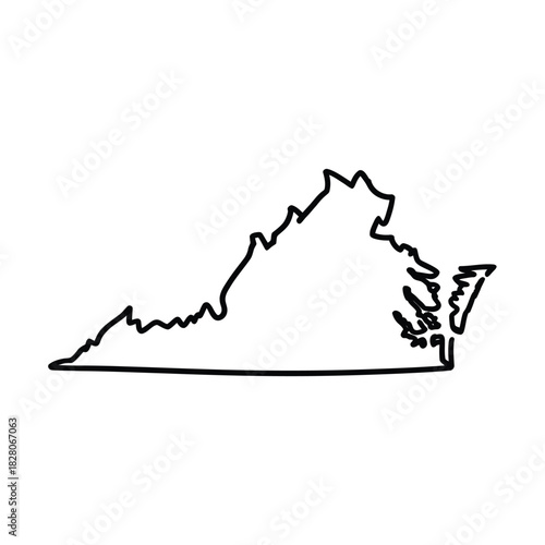Outline of the commonwealth of virginia state shape