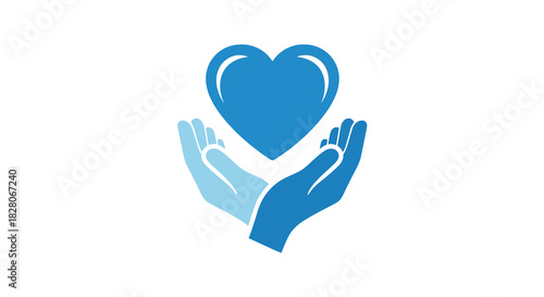 Caring hands lifting a heart symbolizing compassion and support