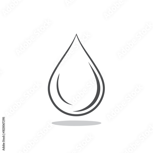 Minimalist single water droplet icon representing purity hydration or liquid essential elements