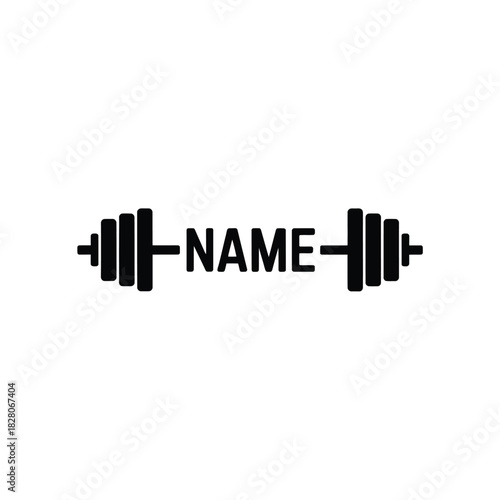 Personalized dumbbell barbell logo design