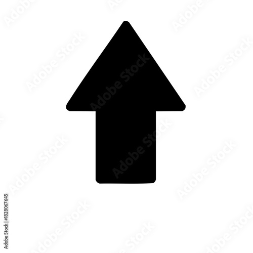 Black Up Arrow Icon Simple Graphic Element