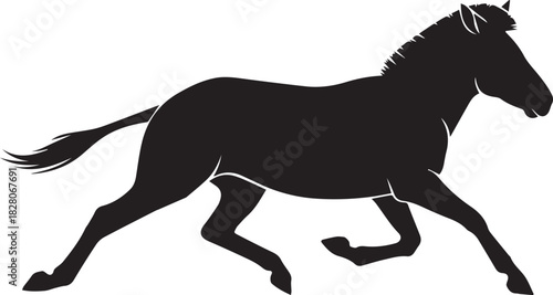 Silhouette of a horse in full gallop