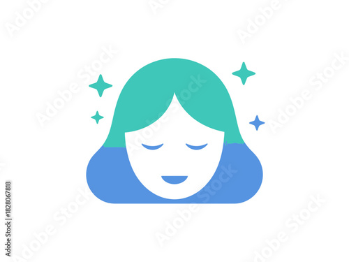 A stylized illustration of a person's face with eyes closed and stars around their head.
