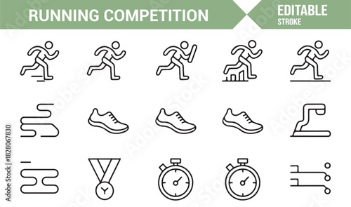 Athlete motion and race tools vector pack for fitness projects
