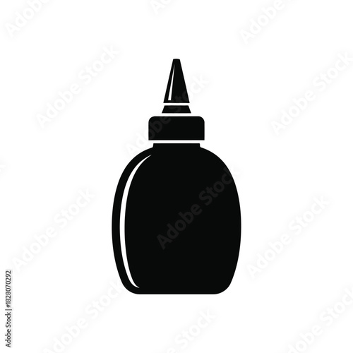 Black silhouette of a glue bottle with a pointed applicator