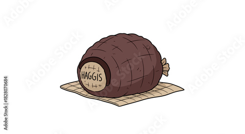 Traditional scottish haggis on checkered cloth detailed digital art