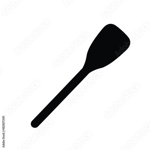 Black silhouette of a kitchen spatula on white background