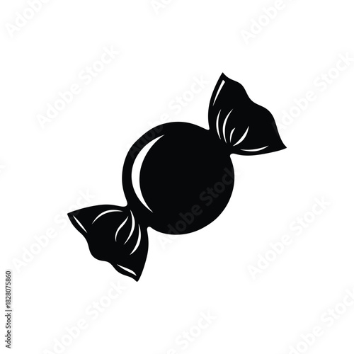 Wrapped candy silhouette sweet treat black and white