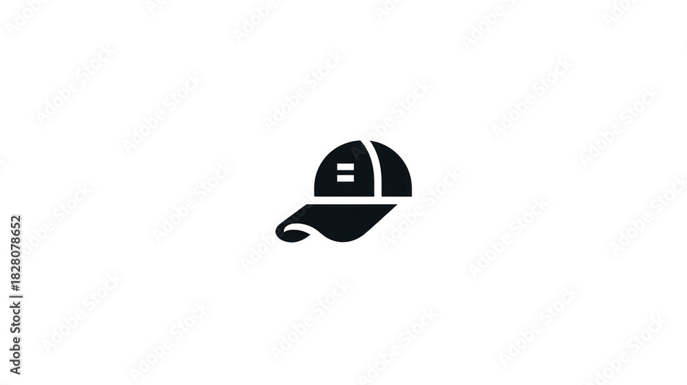 Fototapeta premium Baseball cap headwear fashion casual accessory black isolated simple modern unisex vector illustration of black baseball cap perfect for casual style and sporty outfits minimal and stylish design