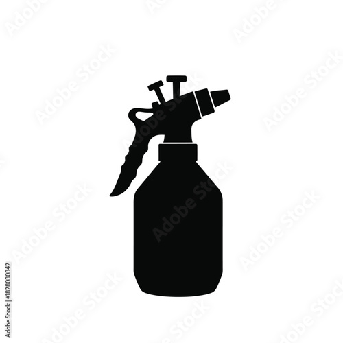 Black silhouette of a spray bottle with trigger vector