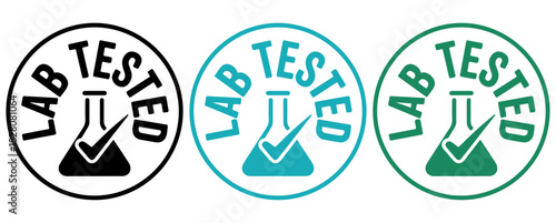 Lab tested badge set, Lab tested stamp set, Lab tested seal set