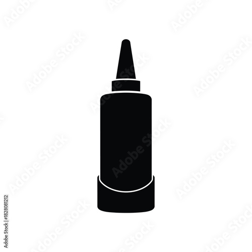 Black silhouette of a squeeze bottle with a cap vector