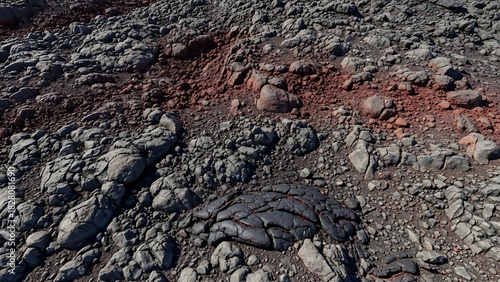 Wallpaper Mural Rugged Terrain - A Close-Up View of Rocky Ground Texture. Torontodigital.ca