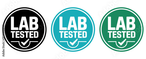Lab tested badge set, Lab tested stamp set, Lab tested seal set