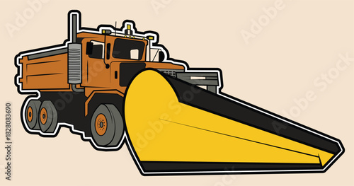 Isolated illustration of a snow plow graphic
