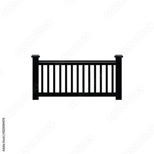 Black silhouette of a wooden fence with vertical slats