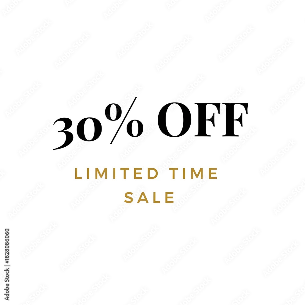 Fototapeta premium 30 OFF Elegant Limited Time Sale Banner Minimalist Design