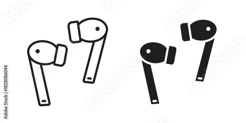 Air pods icon line illustration background. icon concept vector
