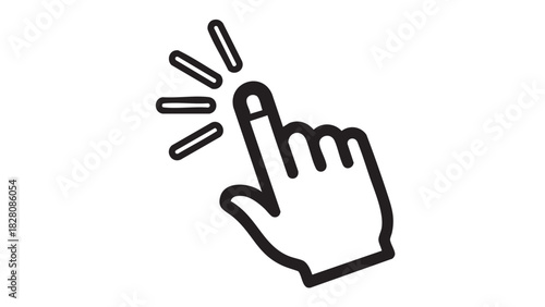 Clicking Finger Icon Representing Action, Selection, and User Interaction on a Digital Interface