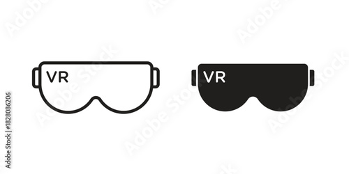 AR headset icon line illustration background. icon concept vector