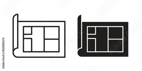 Architecture plan icon line illustration background. icon concept vector