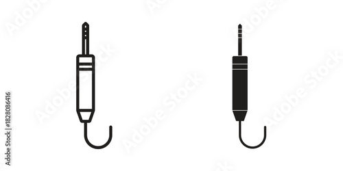 Audio jack icon line illustration background. icon concept vector