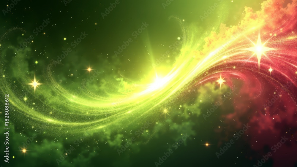 Fototapeta premium Distorted crystalline stars with bioluminescent dust