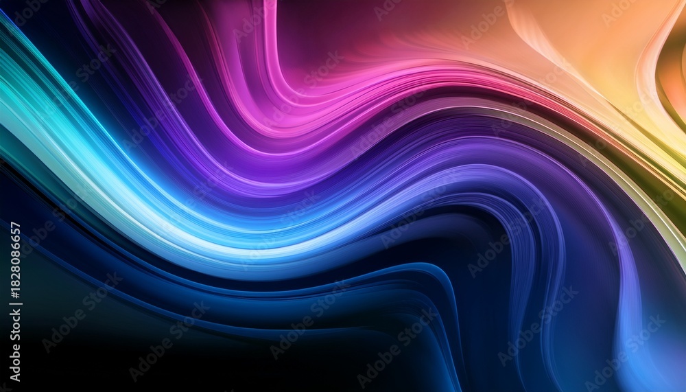 Fototapeta premium Abstract Flowing Swoosh Curves Gradient Color Transitions Dynamic Liquid