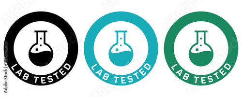 Lab tested badge set, Lab tested stamp set, Lab tested seal set
