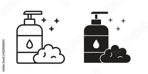 Baby shampoo icon line illustration background. icon concept vector