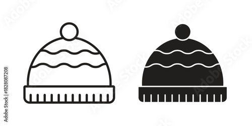 Beanie icon line illustration background. icon concept vector