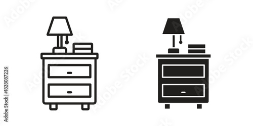 Bedside table icon line illustration background. icon concept vector