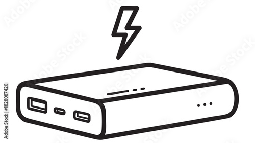 Portable Battery Pack with Lightning Bolt Icon - Power On-the-Go