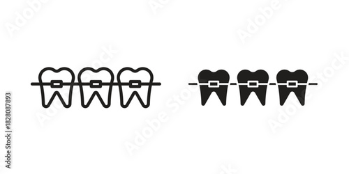 Braces icon line illustration background. icon concept vector
